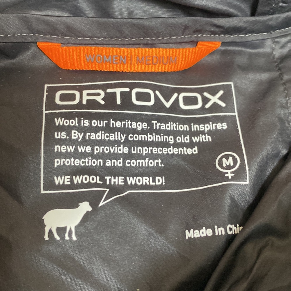 Ortovox Jacket Windbreaker Merino Wool Womens Medium Black Blue Neon Orange - Picture 10 of 15
